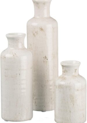 White Ceramic Vase Set, Farmhouse Decor, Home Decorative Vase, Vases For Your Kitchen, Bedroom, Office, Living Room, Bathroom, & Shelf Centerpiece Table Decorations
