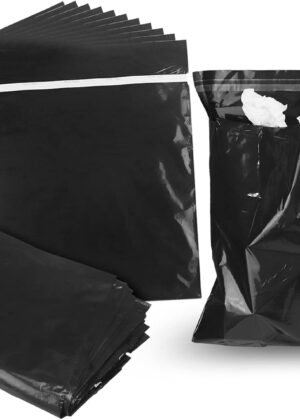 Car Trash Bags Disposable, 100 Pack Car Garbage Bag, Self Adhesive Small Trash Bags for Car, Black for Car, Kitchens, Bedrooms, Offices, During Travel and Camping (9.8 * 12.2 Inches)
