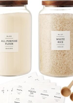 2 PCS Large Glass Jar with Airtight Lid, Glass Food Storage Jars for Tea,Spice,Cereal, Egg,Flour,Coffee and More(1 gallon/4000 ml)