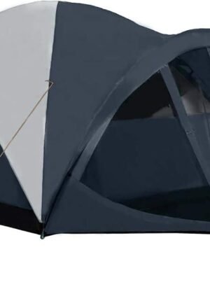 6 Person Dome Tent w/ Removable Rain Fly and Screen Room, Water Resistant - Navy/Gray