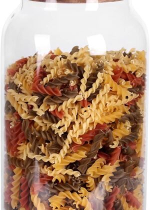 1 Gallon Glass Jar with Airtight Lid and Anti-Skid Bottom for Dry Food Storage
