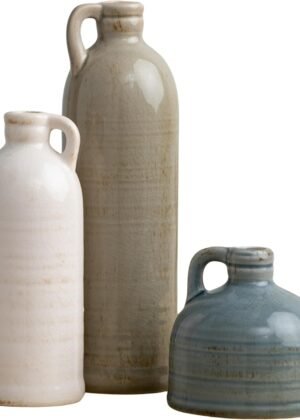 Ceramic Jug Vase Set, Farmhouse Decor, Kitchen, Bedroom, Office, Living Room, Bathroom, & Coffee Table Centerpiece Decorations, Vases for Decor, Mantle & Shelf