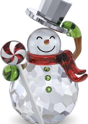 Holiday Cheers Dulcis Snowman Figurine, Clear Crystals, Part of The Holiday Cheers Collection