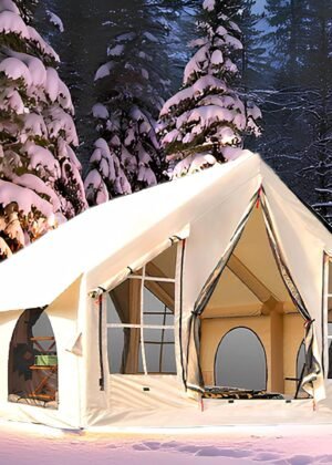 Inflatable Camping Tent, Flagship Waterproof Glamping Tent 5 MINS Instant Setup Blow Up Tents, Bathtub-Style  Base Air Tents