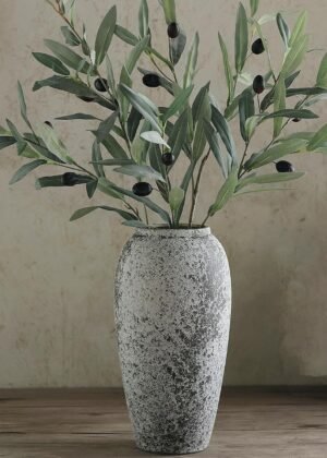 Rustic Large Ceramic Vase, Vintage Floor Tall Flower Vase Distressed Farmhouse Decor for Living Room Entryway Table Centerpieces,Shelf, Kitchen, Wedding, Home Decor