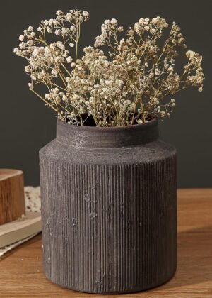 Farmhouse Vase for Home Decor, Terracotta Vase, Rustic Vase, and Vintage vase. Vintage Flower Vase Suitable for Home Decor, Living Room, Shelf Decor, Dining Table Decor, 6.1IN.